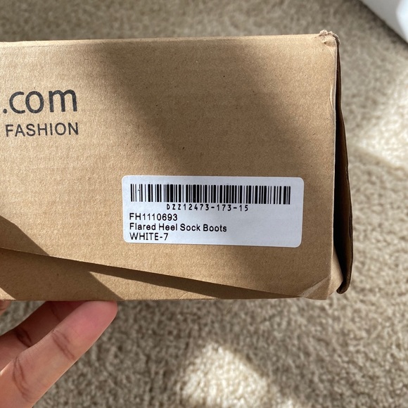 Brand New Flared Heel Sock Boots (White) SOLD - Picture 9 of 11